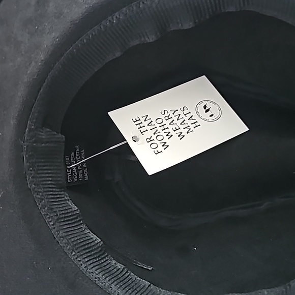 Ruby's Rubbish Boho Black Faux Suede Hat, OS, NWT - Picture 3 of 3